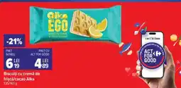 Carrefour Biscuiți cu cremă de frișcă/cacao Alka Ofertă