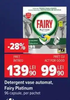 Carrefour Detergent vase automat, Fairy Platinum Ofertă