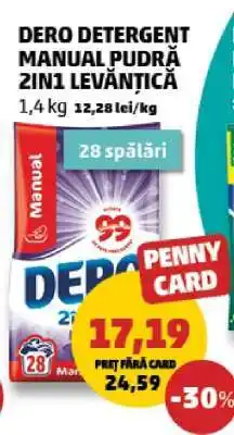 Penny DERO Detergent Manual Pudră 2in1 Levănțică Ofertă