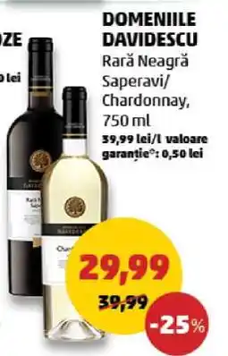 Penny DOMENIILE DAVIDESCU Rară Neagră Saperavi/Chardonnay, 750 ml Ofertă