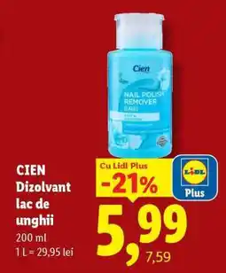 Lidl CIEN Dizolvant lac de unghii Ofertă