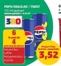 Penny PEPSI REGULAR / TWIST Ofertă