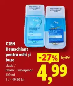Lidl CIEN Demachiant pentru ochi și buze Ofertă
