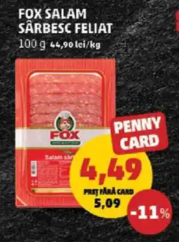 Penny FOX Salam sărbesc feliat Ofertă