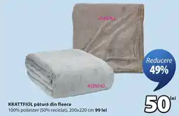 JYSK Krattfiol pătură din fleece Ofertă