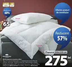 JYSK Kronborg bruri plapumă și pernă cu fibre Ofertă