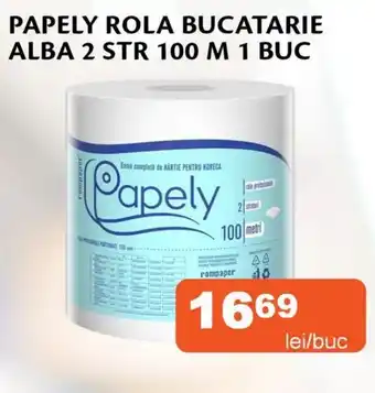 Papely rola bucatarie alba