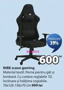 JYSK Nibe scaun gaming Ofertă