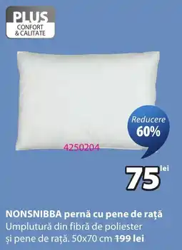 JYSK Nonsnibba pernă cu pene de rață Ofertă