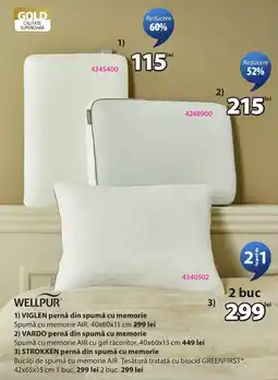 JYSK Wellpur viglen pernă din spumă cu memorie Ofertă