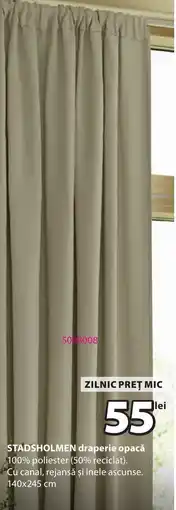 JYSK Stadsholmen draperie opacă Ofertă