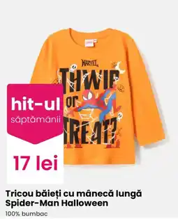 Pepco Marvel Tricou băieți cu mânecă lungă Spider-Man Halloween Ofertă