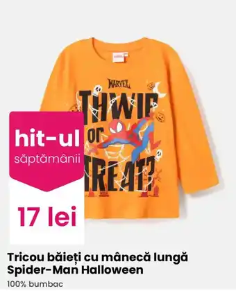 Marvel Tricou băieți cu mânecă lungă Spider-Man Halloween