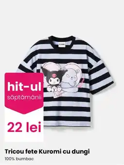 Pepco Kuromi tricou fete cu dungi Ofertă