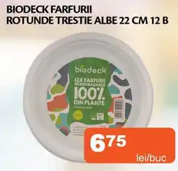 Unicarm Biodeck farfurii rotunde trestie albe Ofertă