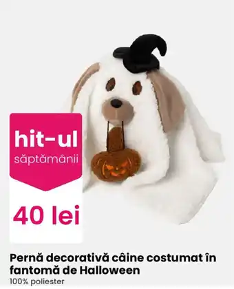 Hit-ul săptămânii Pernă decorativă câine costumat în fantomă de Halloween