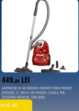 Flanco Rowenta aspirator cu sac compact power parquet Ofertă