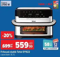 Carrefour Friteuză dublă Tefal EY922 Ofertă