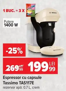 Carrefour Bosch espressor cu capsule tassimo tas117e Ofertă