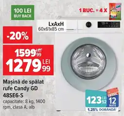 Carrefour Candy mașină de spălat rufe Ofertă