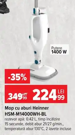 Carrefour Heinner mop cu aburi hsm-m14000wh-bl Ofertă