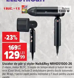 Carrefour Nalk&Rey uscator de par si styler nrhds1500-26 Ofertă