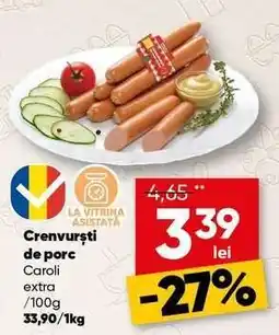 PROFI Crenvurști de porc Caroli Ofertă