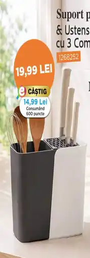 Jumbo Suport pentru Cutite & Ustensile cu 3 Compartimente Ofertă