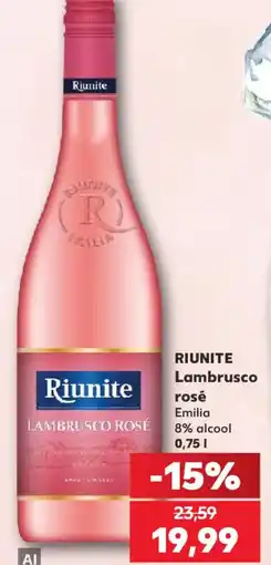 Kaufland Riunite Lambrusco rosé Ofertă