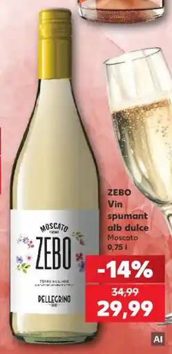 Kaufland Zebo vin spumant alb dulce moscato Ofertă