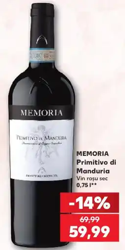Kaufland Memoria primitivo di manduria Ofertă