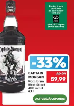 Kaufland Captain Morgan Rom brun Black Spiced Ofertă