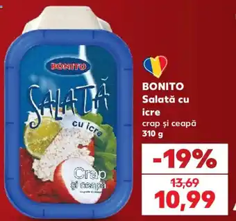 Bonito salată cu icre crap și ceapă