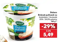 Kaufland Delaco brânză pufosă cu smântână / verdeată Ofertă