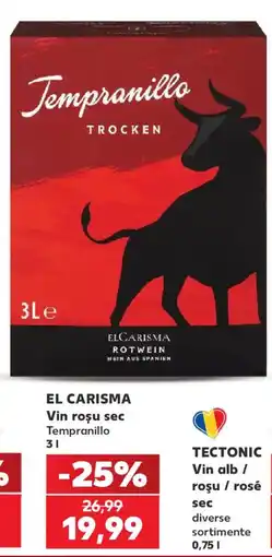 Kaufland El Carisma vin roșu sec tempranillo Ofertă