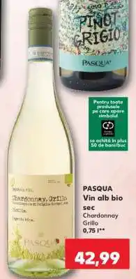 Kaufland PASQUA Vin alb bio sec Ofertă