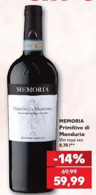 Kaufland MEMORIA Primitivo di Manduria Ofertă