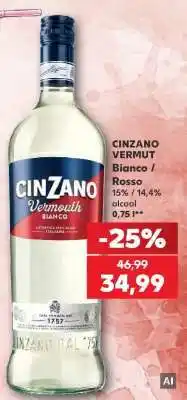 Kaufland CINZANO VERMUT Bianco / Rosso Ofertă