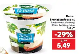 Kaufland Delaco Brânză pufoasă cu Smântână / Verdeață Ofertă