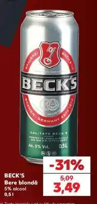 Kaufland BECK‘S Bere blondă Ofertă
