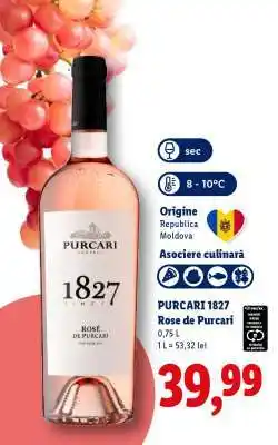 Lidl PURCARI 1827 Rosé de Purcari Ofertă
