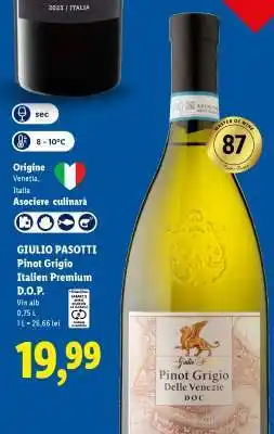 Lidl GIULIO PASOTTI Pinot Grigio Italien Premium D.O.P Ofertă