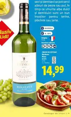 Lidl CROIX DE CEYSSAC Bordeaux Blanc A.O.P Ofertă