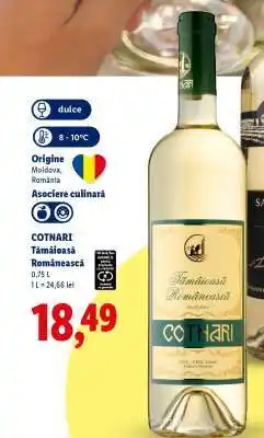 Lidl Cotnari Tămâioasă Românească Ofertă