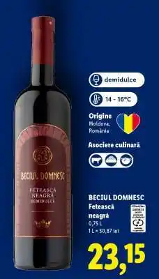 Lidl Beciul Domnesc Fetească Neagră Ofertă