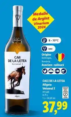 Lidl CAII DE LA LETEA Aligote Volumul I Ofertă