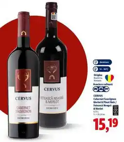 Lidl CERVUS Cabernet Sauvignon Merlot & Pinot Noir / Fetească Neagră & Merlot Ofertă