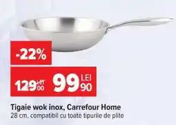 Carrefour Tigaie wok inox, Carrefour Home Ofertă