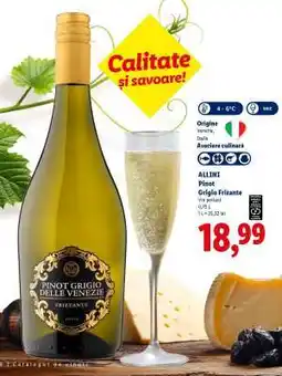 Lidl ALLINI Pinot Grigio Frizante Ofertă