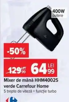Carrefour Mixer de mână HHM40025 verde Carrefour Home Ofertă